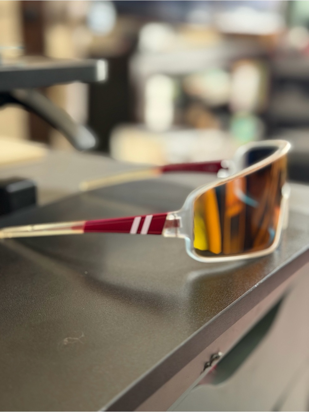 Blenders Eclipse Men's Sport Sunglasses - Red Frame with Amber Mirror Lenses